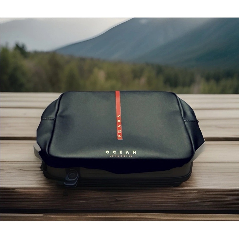 Prada Black and Red Men's Toiletry Bag